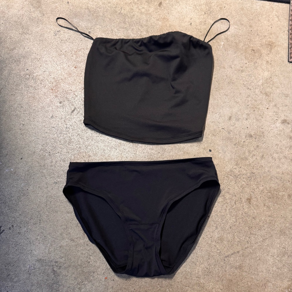 Black tube top and panty set